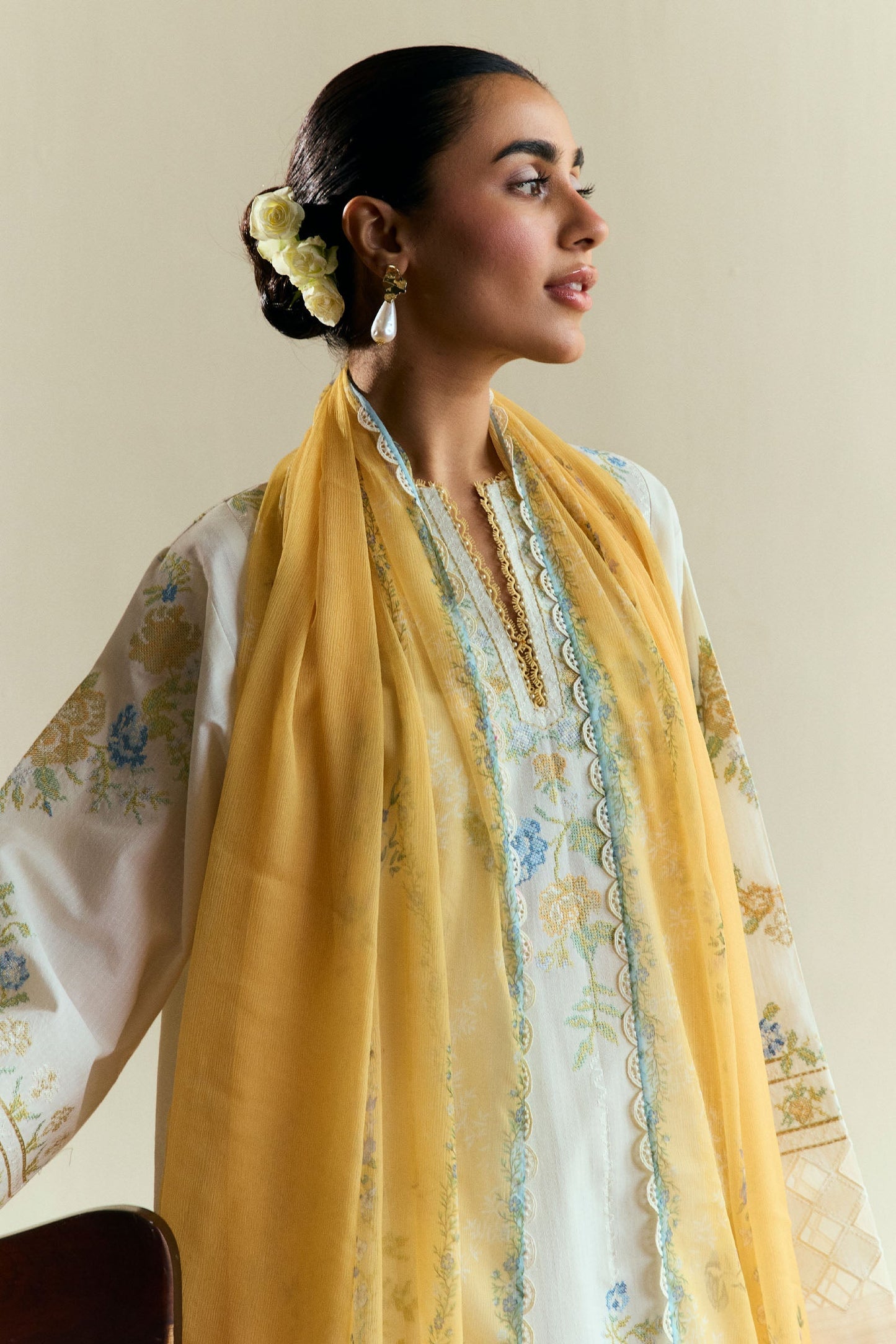 Zara Shahjahan | Coco Eid Edit | Solace-D3 XL Ivory Jacquard