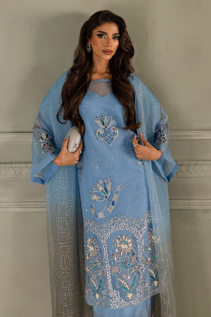 Nureh | Tiny Twinkles | Cosmic Glow TW-11 L Denium Blue Organza