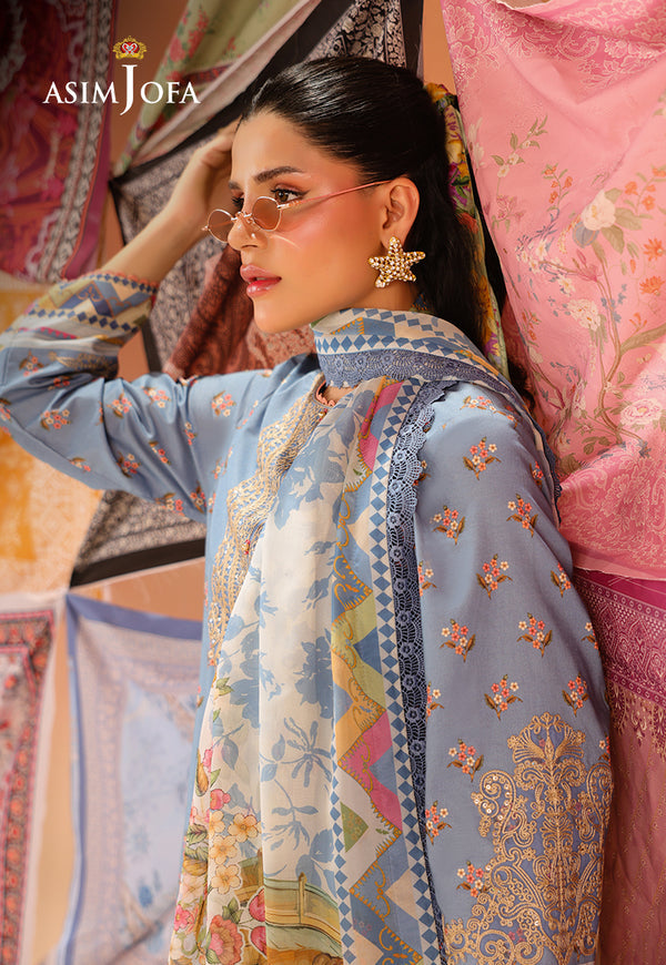 Asim Jofa | Summer Rhapsody | AJUBU-11 Printed Embroidered Lawn - Pakistani Designer Dress - by Asim Jofa - Type : Ladies Clothes - 100% Original at Saira Sultan