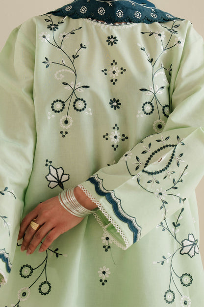 Zara Shahjahan | Eid Pret 25 | CR25P0212 M Pastel Mint Cambric