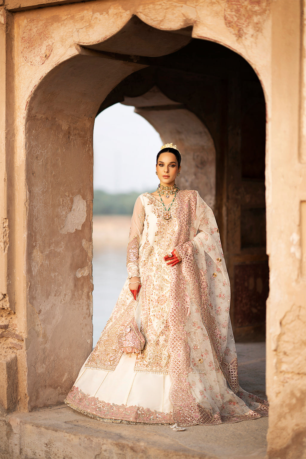 AJR Couture | Luxury Formals 24 | Dove XS Ivory Resham