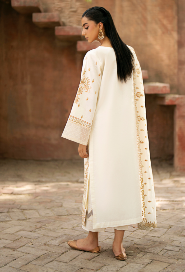 Humdum | Selin Lawn 25 | Selin - D02 S Ivory Lawn