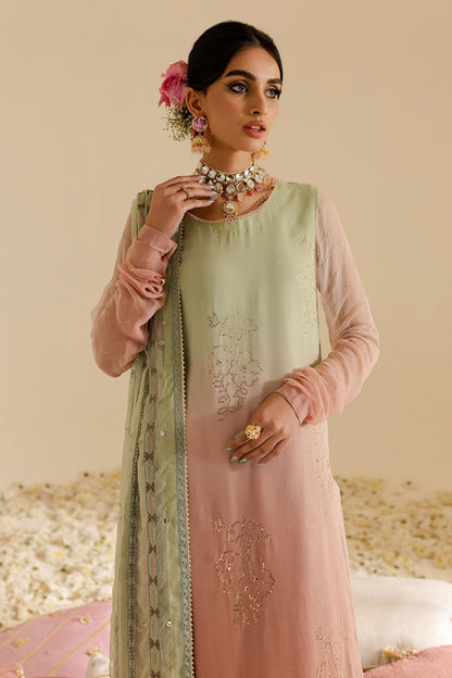 Nureh | Mukeshkari Formals | MK-07 M Peach Pink Chiffon