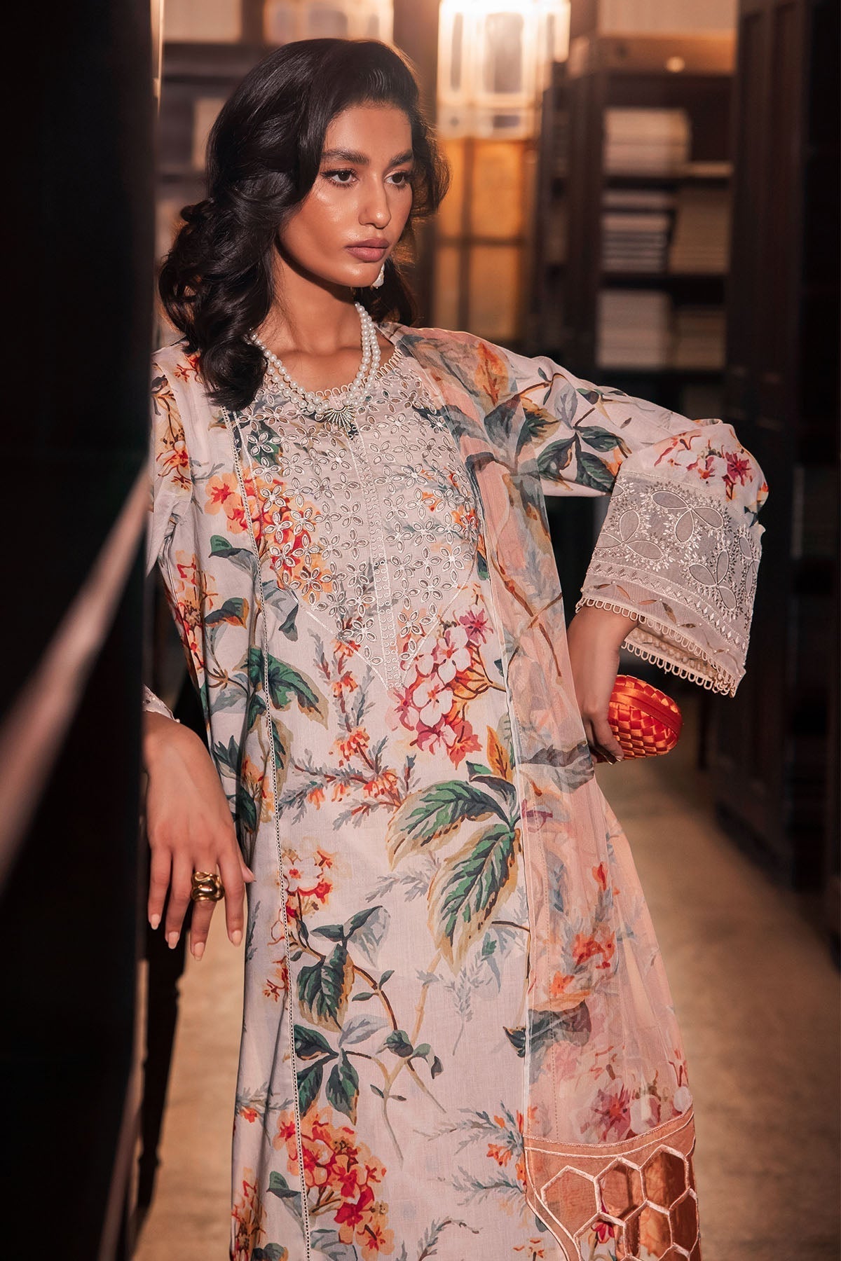 Nureh | Glam Girl Lawn | GL-13 L Pale Peach Lawn