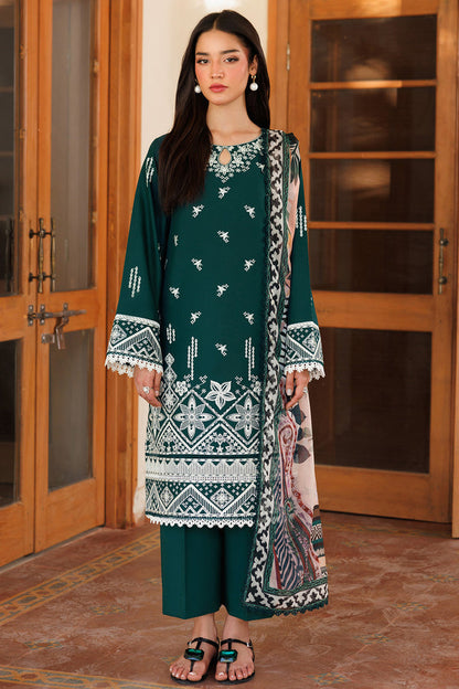 Farasha | Summer Weaves Embroidered Lawn | Teal Essence XS Deep Teal Green Lawn