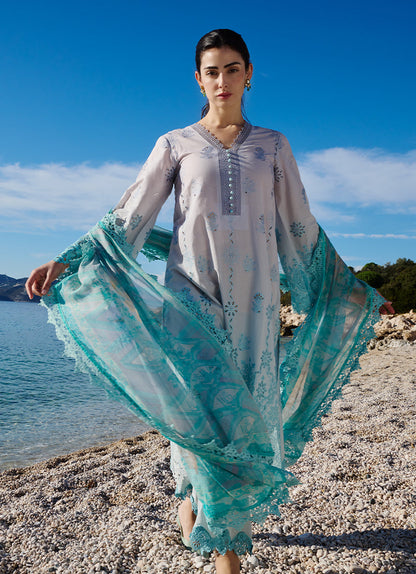 Image | Lawnkari 25 | Rim S Cloud Gray Cotton Lawn