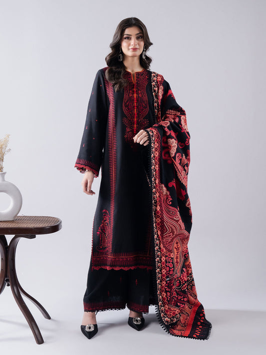 Faiza Faisal | Winter Edit 2024 | ZAREEN XS Black Slub Khaddar