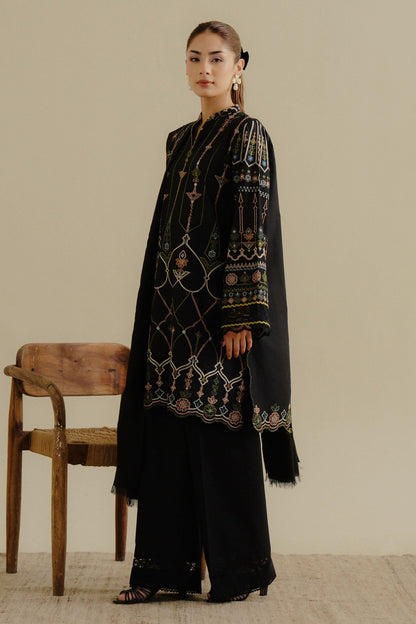 Zara Shahjahan | Coco Lawn 25 | Iris-2A S Black Lawn