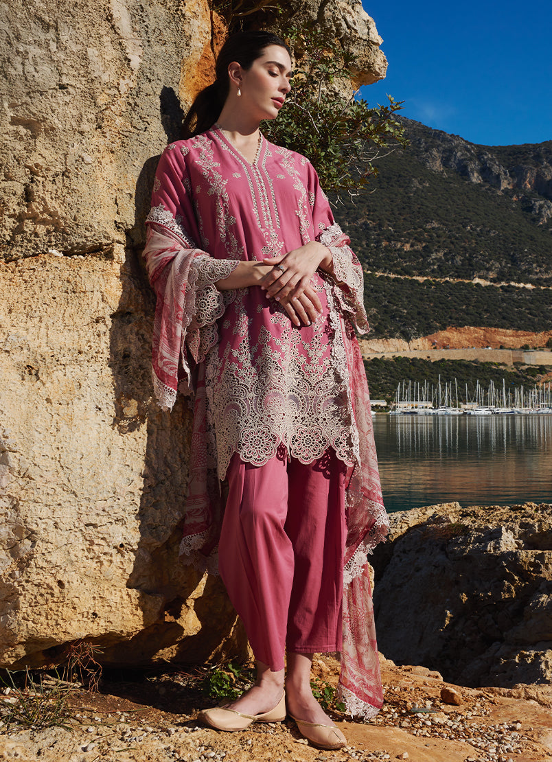 Image | Lawnkari 25 | Iris S Rose Pink Cotton Lawn