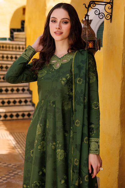 Farasha | Printed Essentials | Sage Charm L Deep Olive Green Lawn