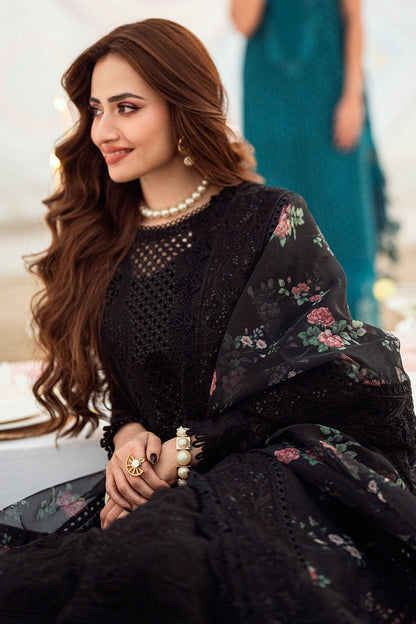 Nureh | Khuwab Luxury Lawn | NE-151 M Black Lawn