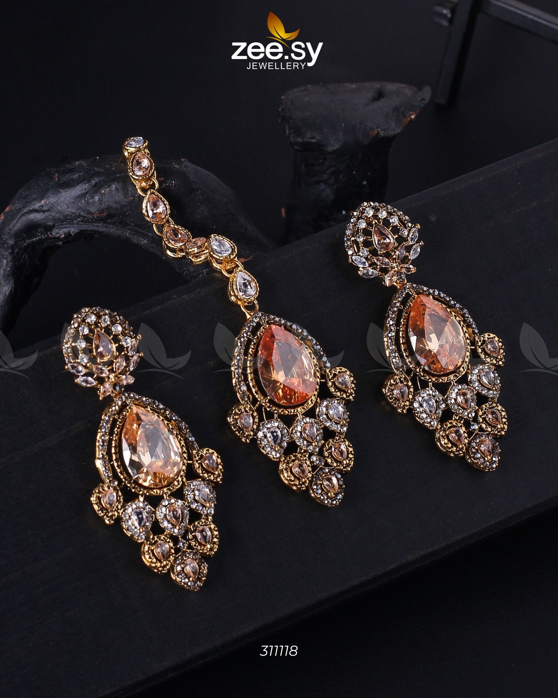 Dangle Earrings Golden Champagne