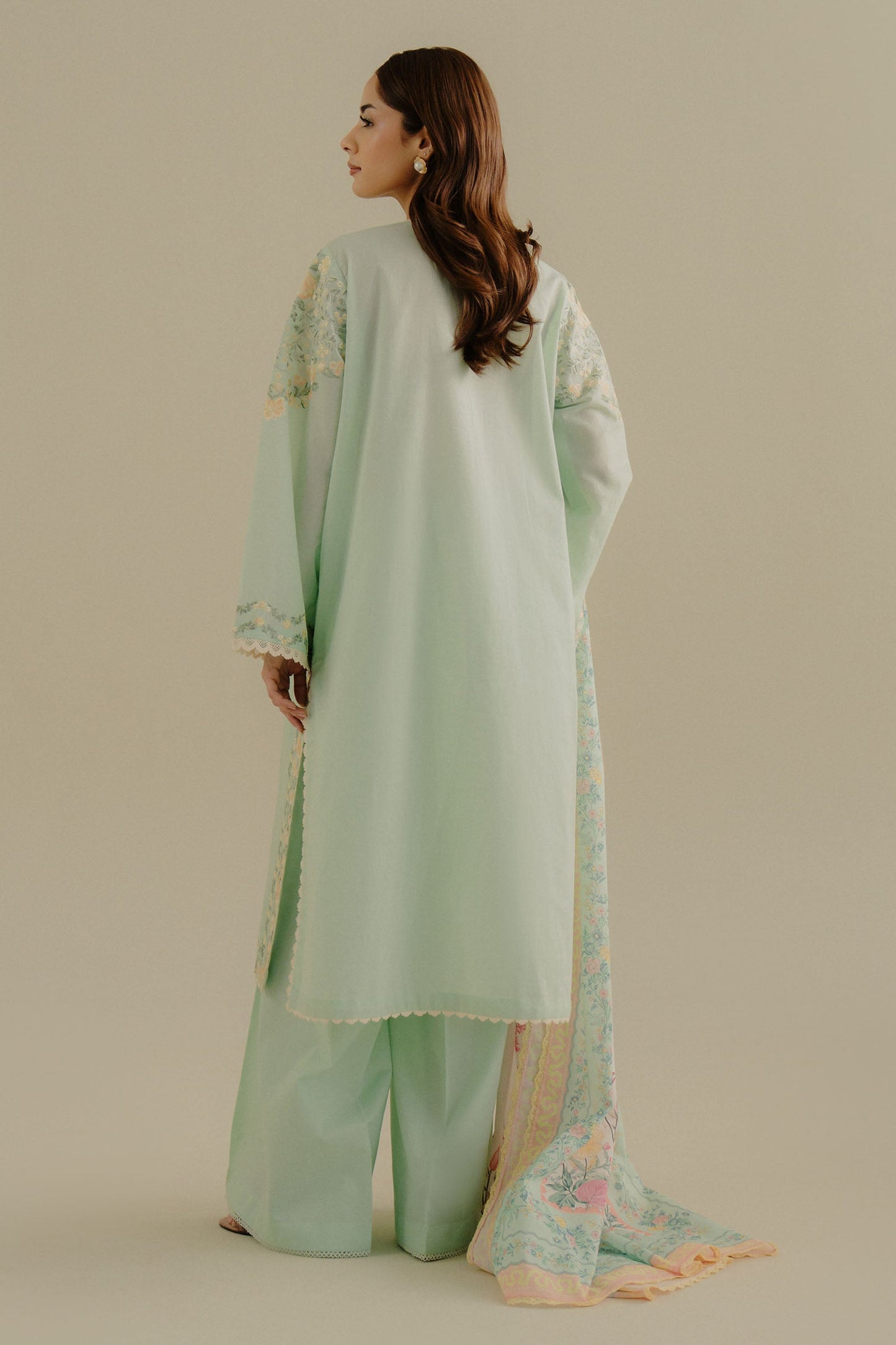 Zara Shahjahan | Coco Lawn 25 | Velin-7A S Pastel Mint Lawn