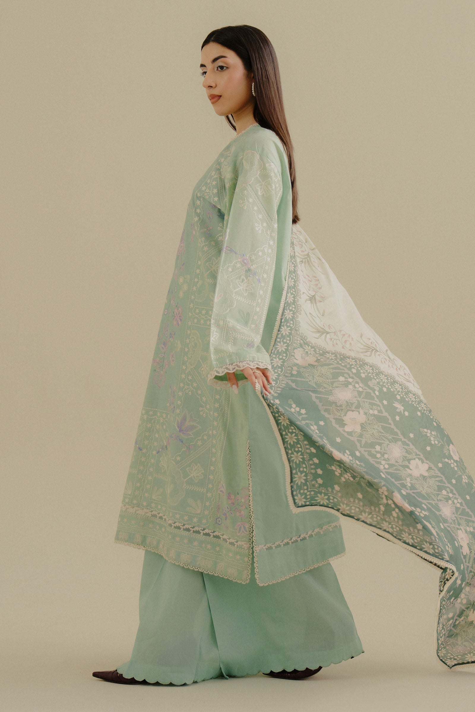 Zara Shahjahan | Coco Lawn 25 | Nyssa-10A S Pastel Mint Lawn