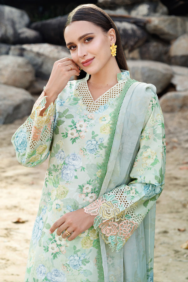 Farasha | Printed Essentials | Mint Bloom M Mint Lawn