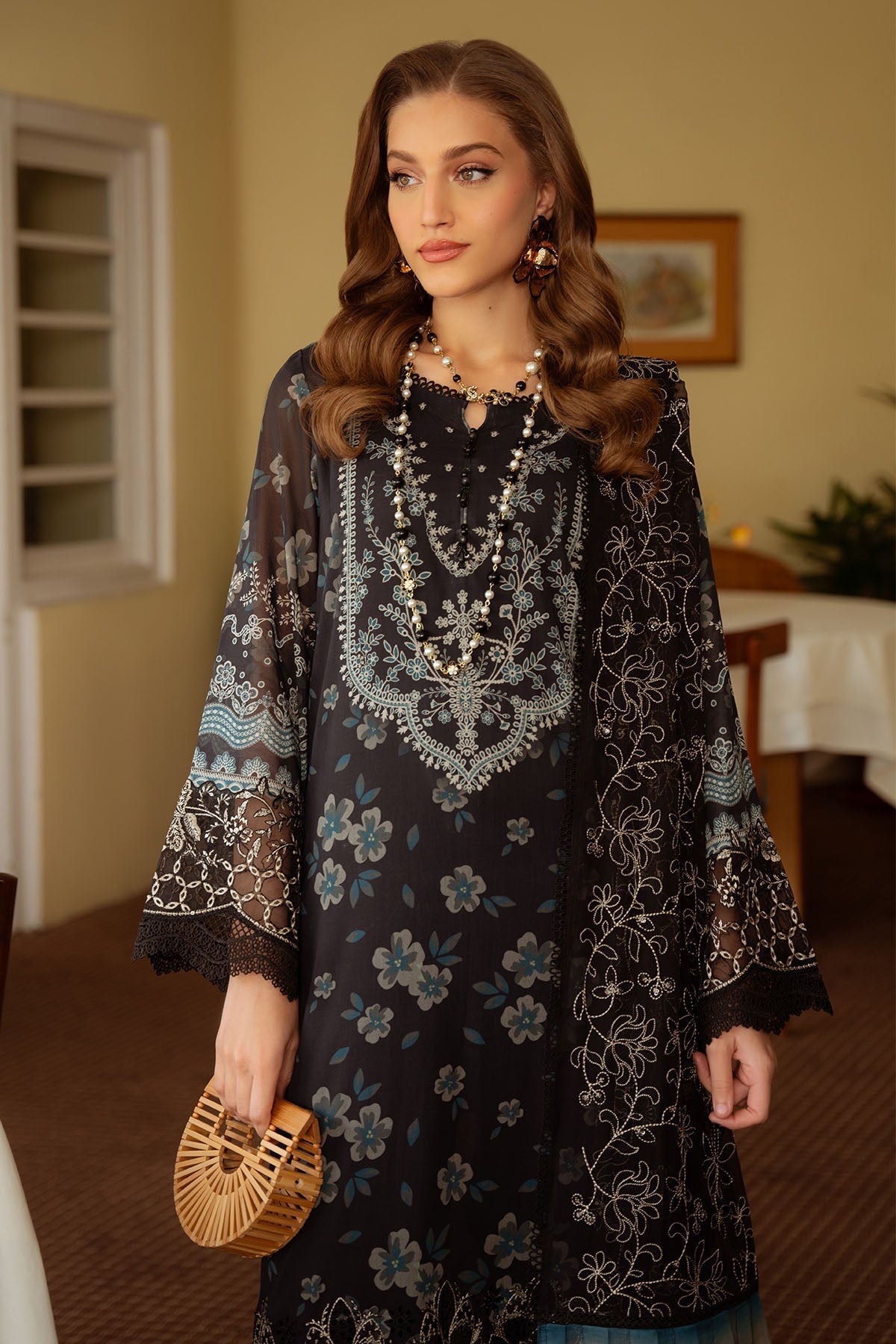 Nureh | Maya Swiss Lawn | NS-151 L Black Lawn
