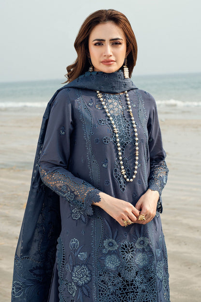 Nureh | Khuwab Luxury Lawn | NE-146 M Blue Gray Lawn