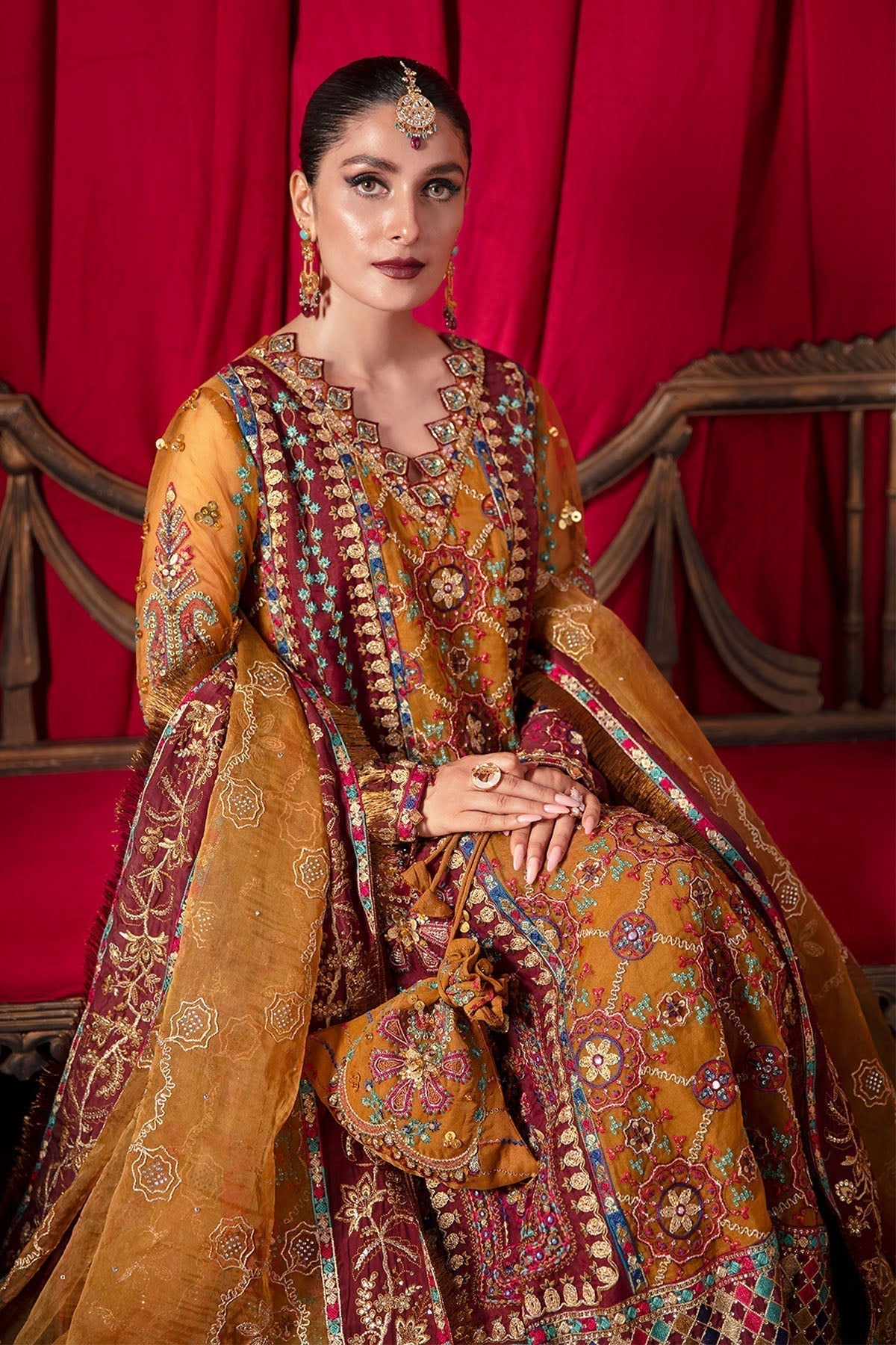 Nureh | Jhoomro Wedding Formals | Gulshan Shirt - Pakistani Designer Dress - by Nureh | Type: Bridal - 100% Original at Saira Sultan