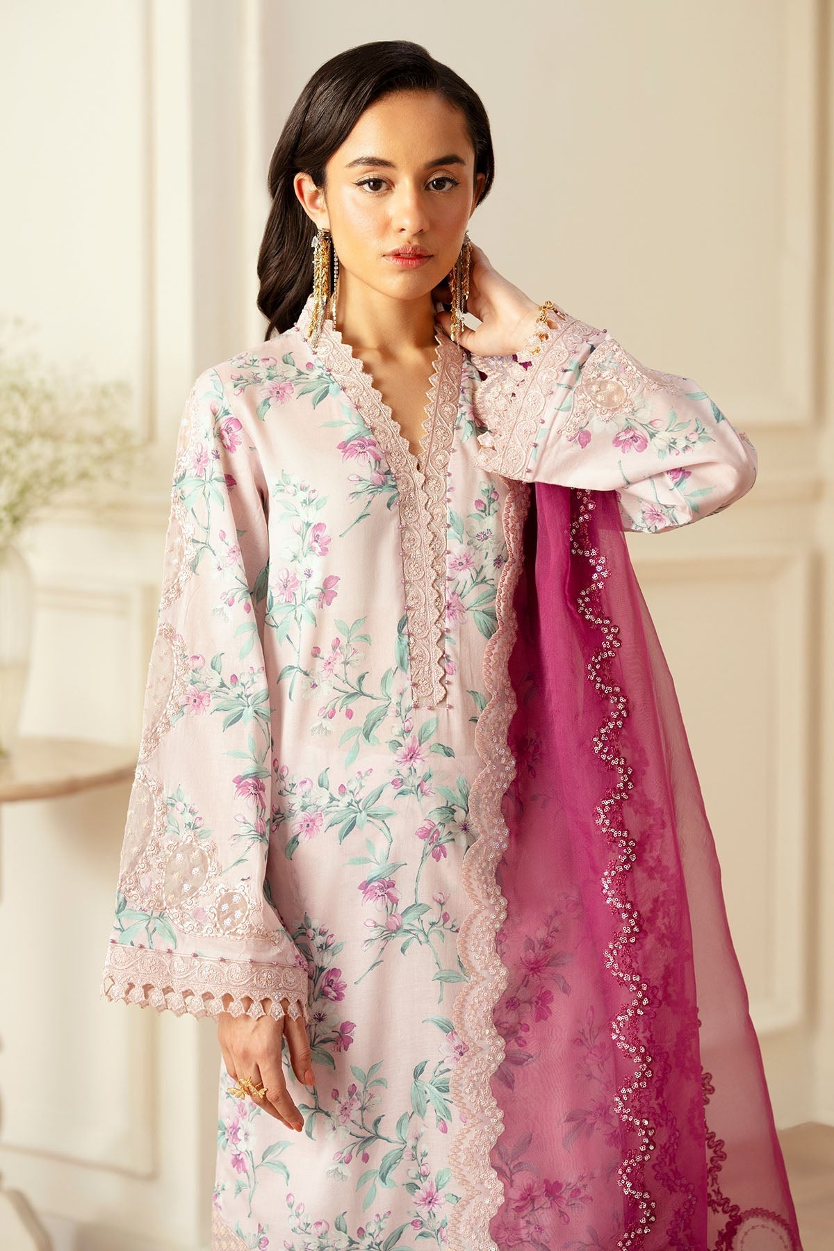 Nureh | Feya Eid Lawn | FE-01 Custom Size Lavender Pinocchio Lawn