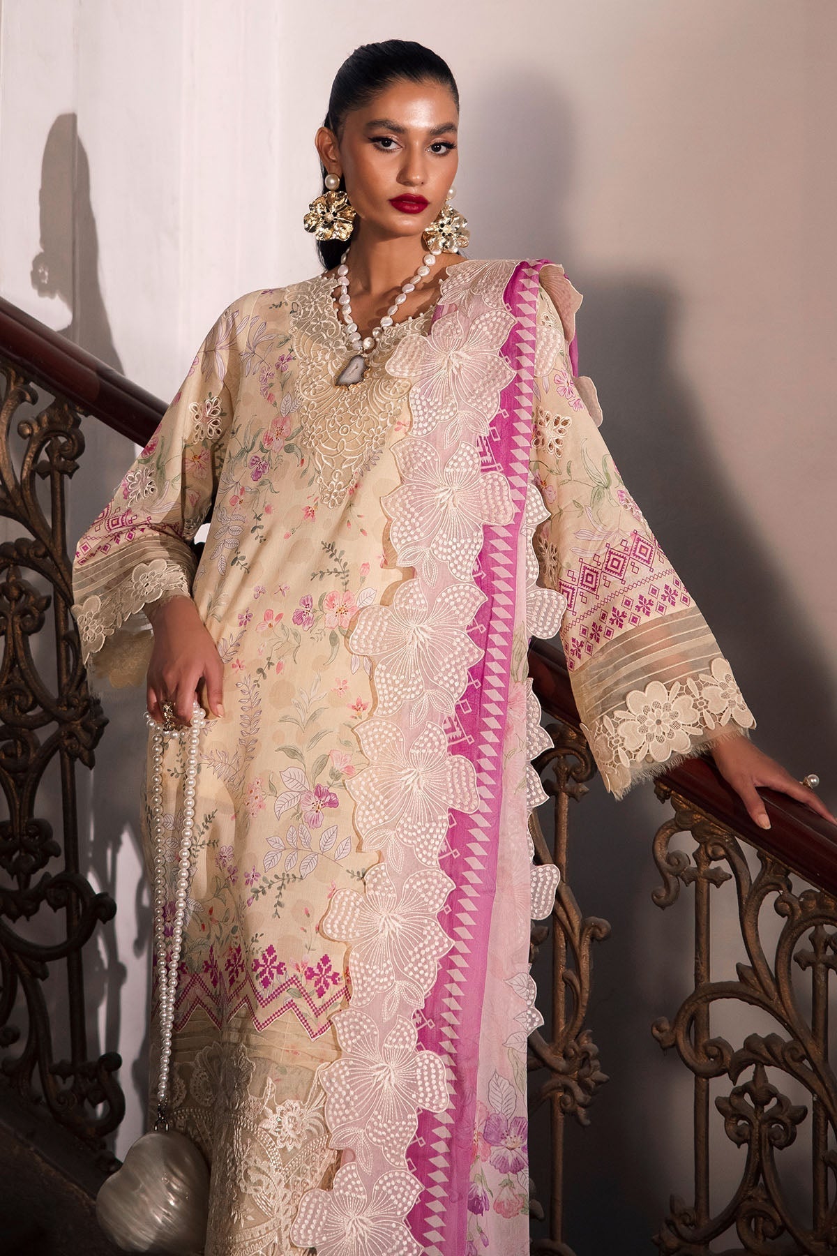 Nureh | Glam Girl Lawn | GL-14 M Pale Peach Lawn