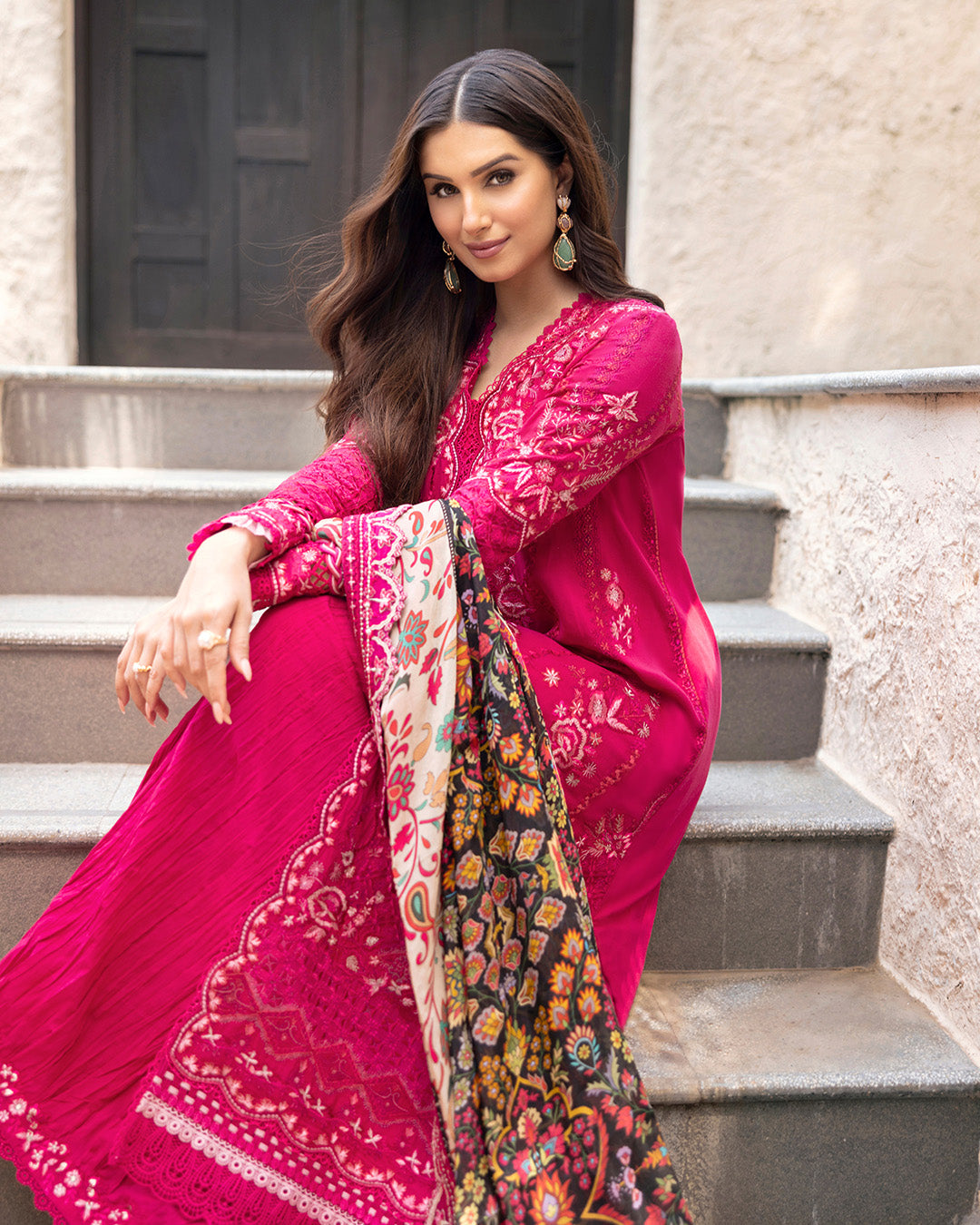 Faiza Saqlain | Zinnia Lawn 25 | Varda S Candy Pink Lawn