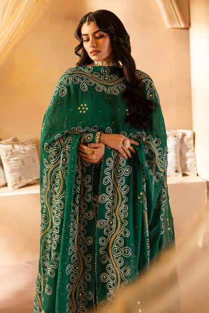Nureh | Mukeshkari Formals | MK-01 S Green Chiffon