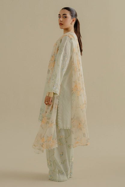 Zara Shahjahan | Coco Lawn 25 | Elva-1B Custom Size Greenish Grey Lawn