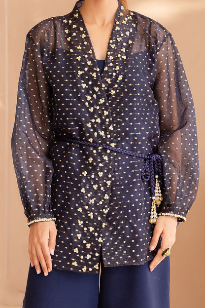 Vanya | Veranda Fromals |VR-06 L Navy Organza