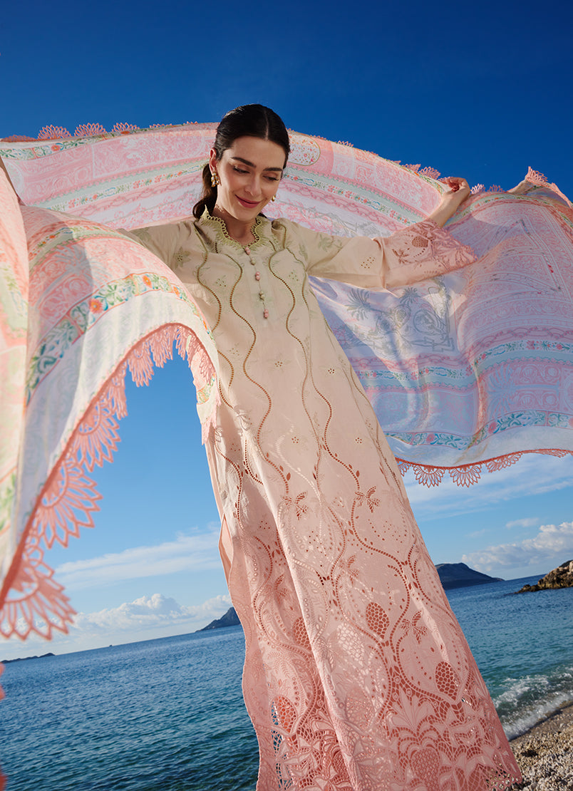 Image | Lawnkari 25 | Dahlia M Ivory Cotton Lawn