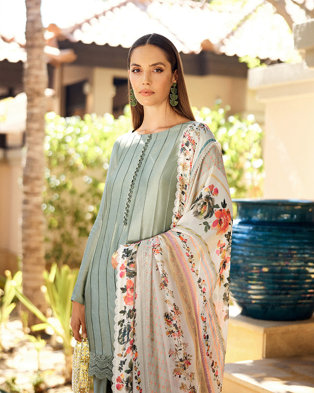 Faiza Saqlain | Carmela Luxury Pret | Arnett XL Sage Oak Silk