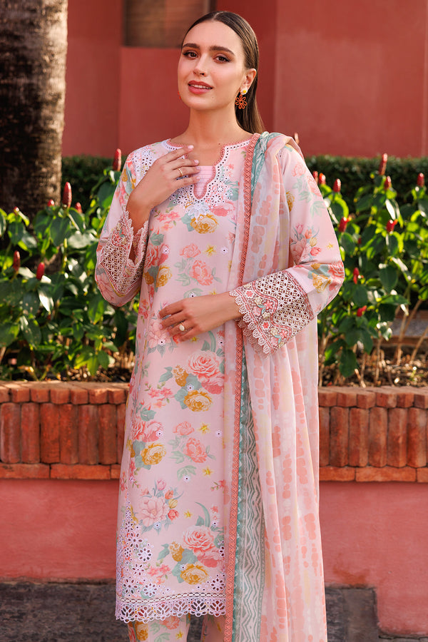 Farasha | Printed Essentials | Peach Glow L Pink Lawn