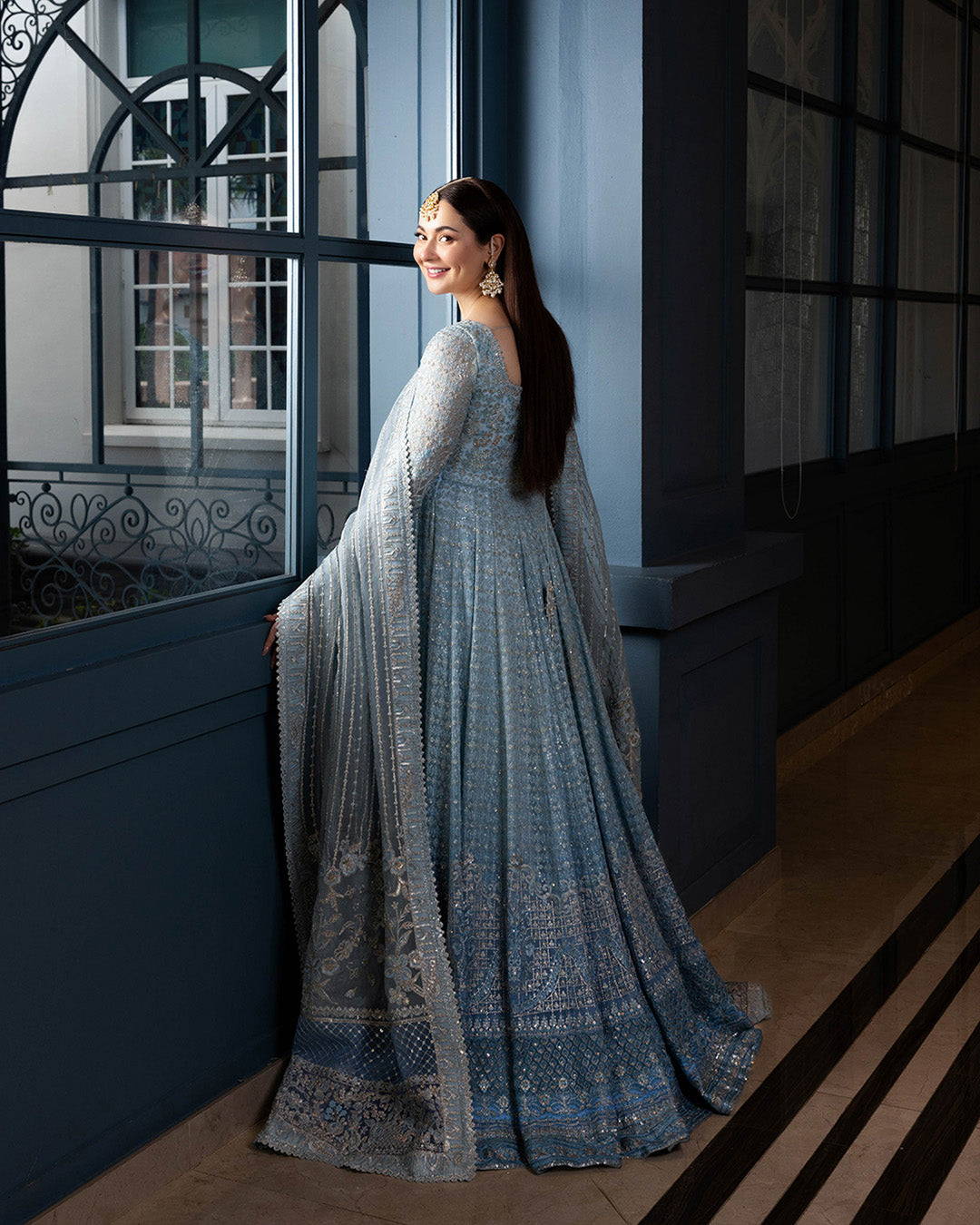 Faiza Saqlain | Neorah 24' RTW | Miyah Ombr© Ice Blue M