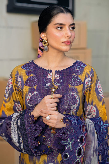Nureh | Glam Girl Lawn | GL-22 M Purple Crepe