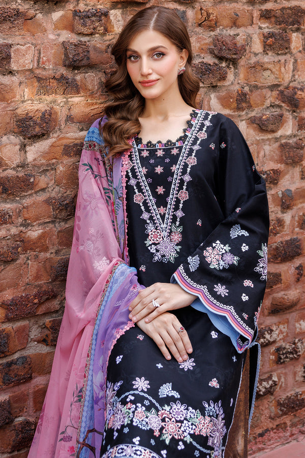 Farasha | Printed Essentials | Sable M Black Lawn