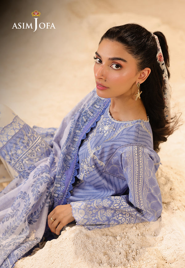 Asim Jofa | Summer Rhapsody | AJUBU-13 Printed Embroidered Lawn - Pakistani Designer Dress - by Asim Jofa - Type : Ladies Clothes - 100% Original at Saira Sultan