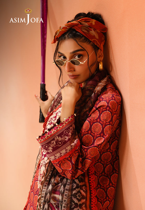 Asim Jofa | Summer Rhapsody | AJUBU-26 Printed Embroidered Lawn - Pakistani Designer Dress - by Asim Jofa - Type : Ladies Clothes - 100% Original at Saira Sultan