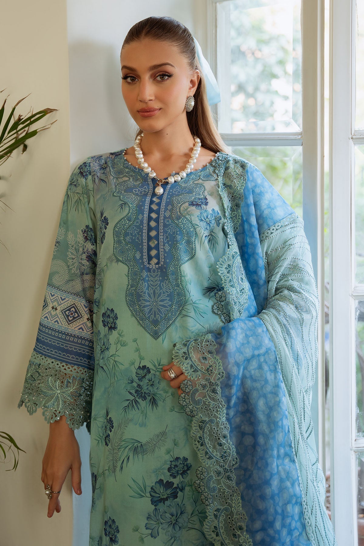 Nureh | Maya Swiss Lawn | NS-152 L Mint Green Lawn