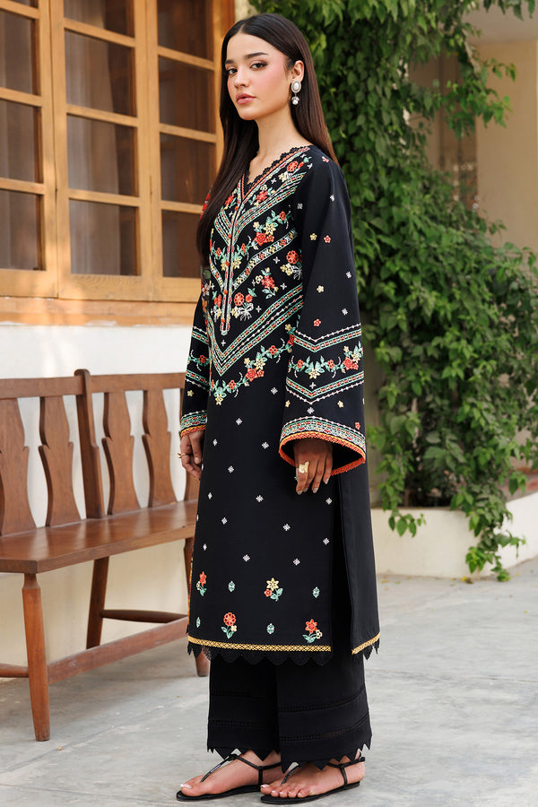 Farasha | Summer Weaves Embroidered Lawn | Midnight Veil XL Black Lawn
