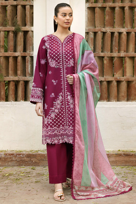 Farasha | Summer Weaves Embroidered Lawn | Satin Ruby XS Berry Lawn