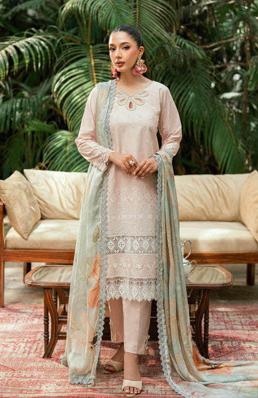 Al Zohaib | Laserkari Premium Edition 25 | LKP-25-03 XS Pale Pink Schiffli