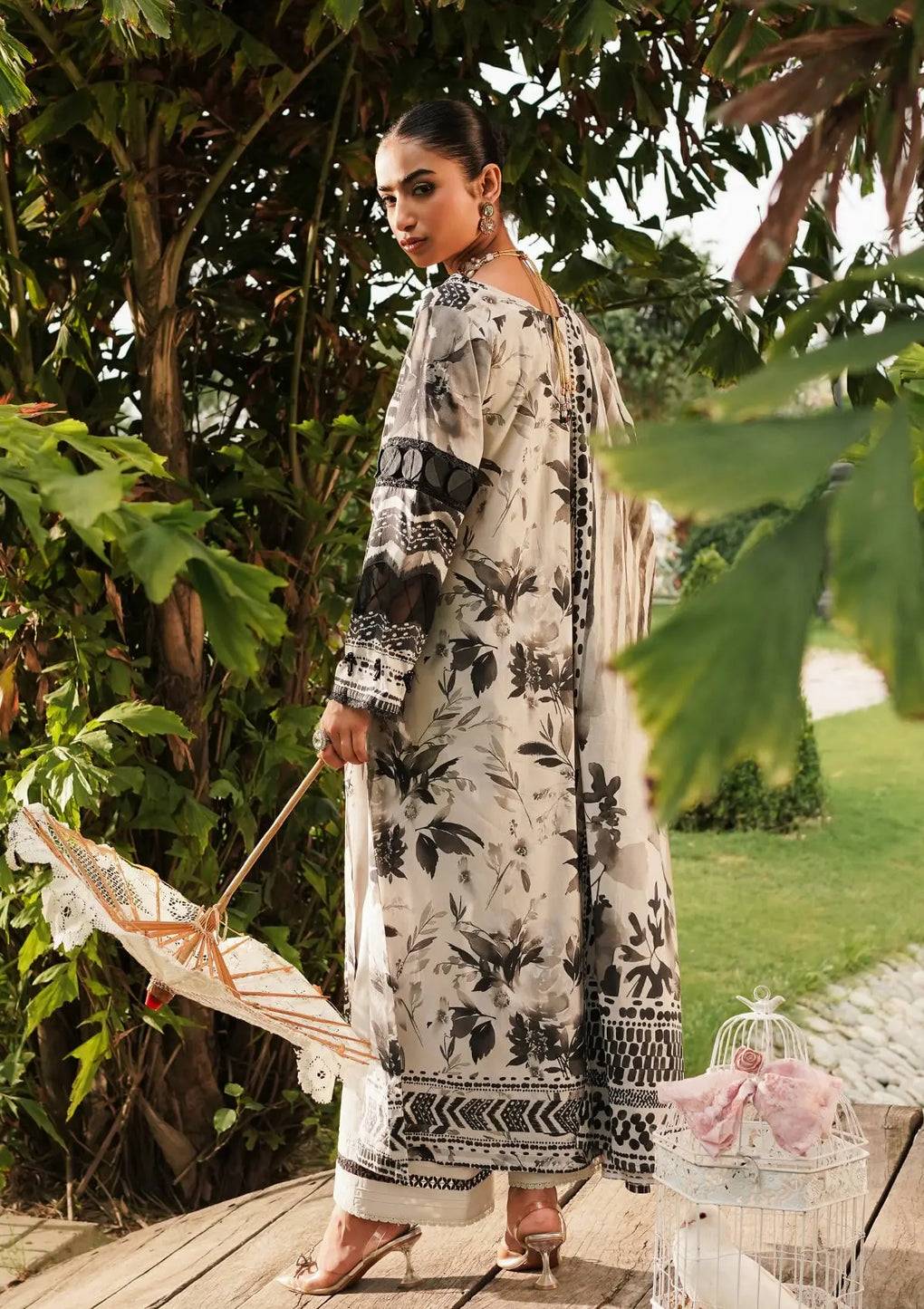 Elaf Premium | Printed Collection 24 | EEP-07B - Black Blossom - Pakistani Designer Dress - by Elaf Premium | Type: Casuals - 100% Original at Saira Sultan