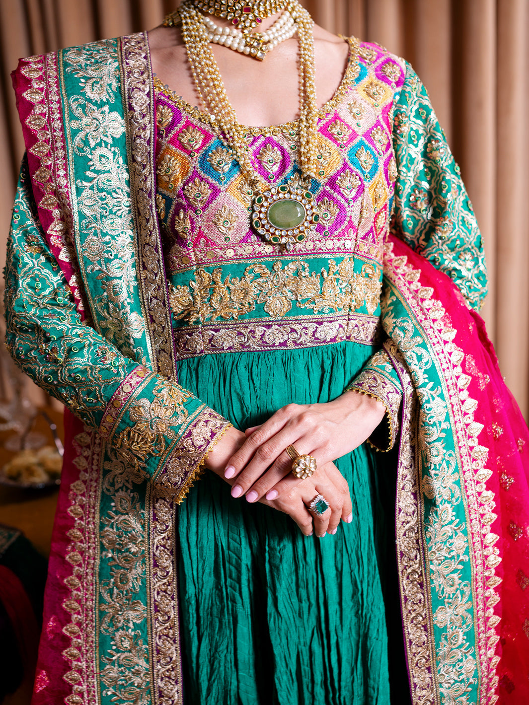 Faiza Faisal | Rema Wedding Formals 24 | Rumaisa L Emerald Green Cotton