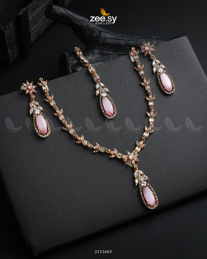 Saba Qamar Necklace Sets Golden Mint Pink