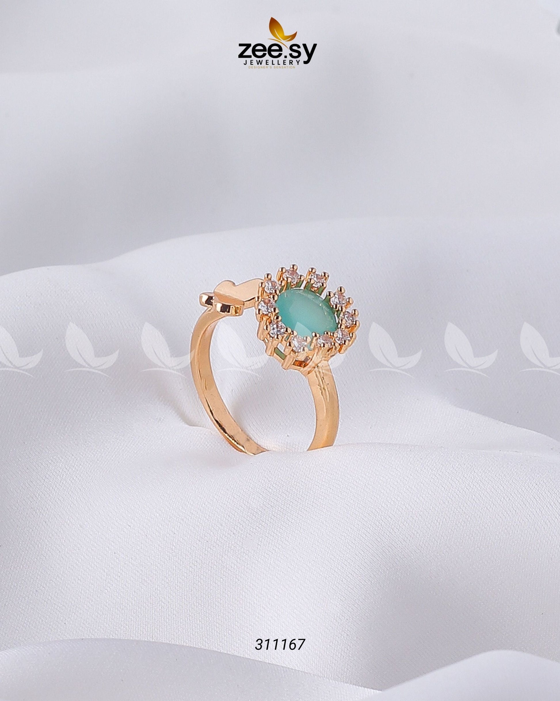 Peony Ring Mint Green