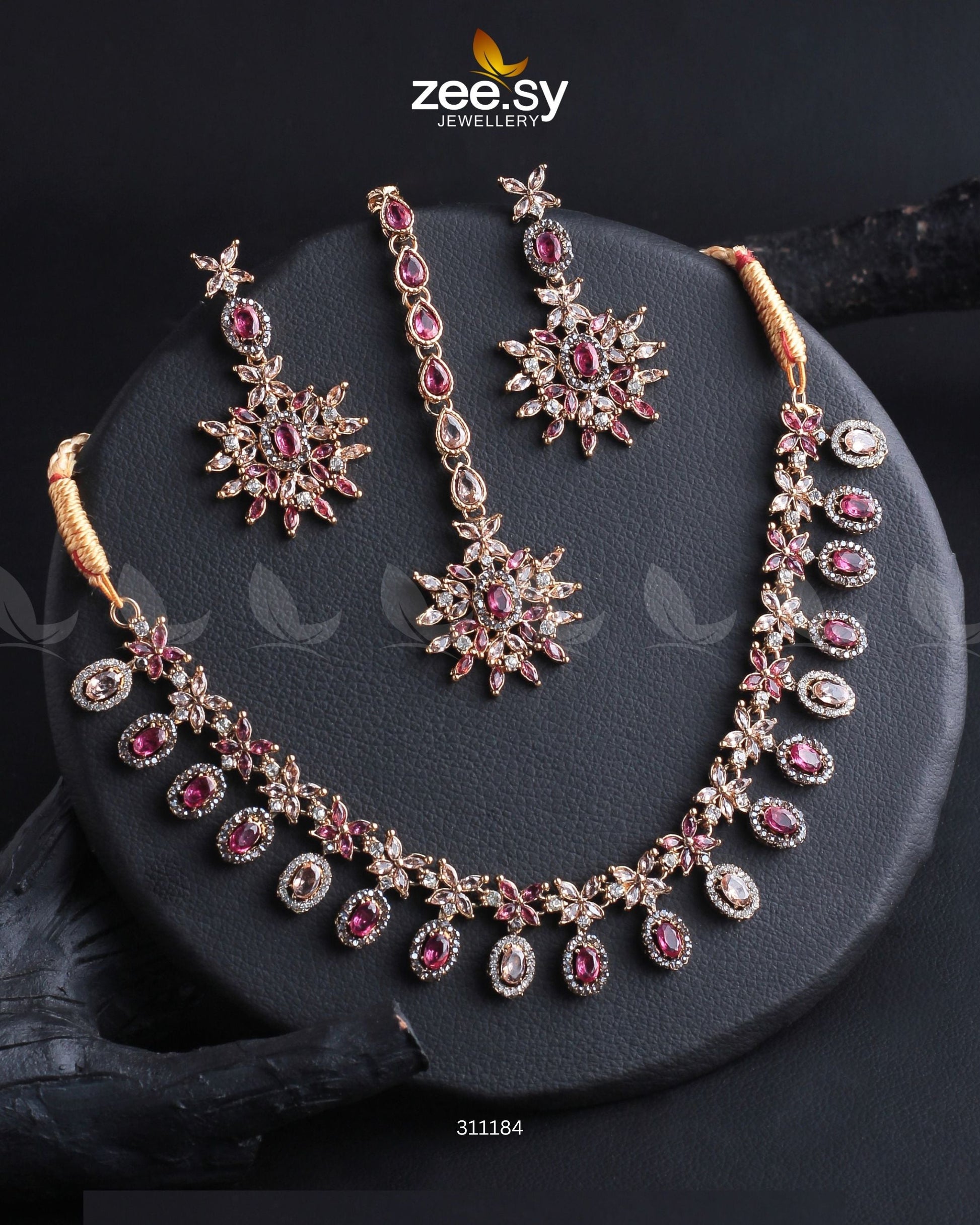 Solara Necklace Set Ruby