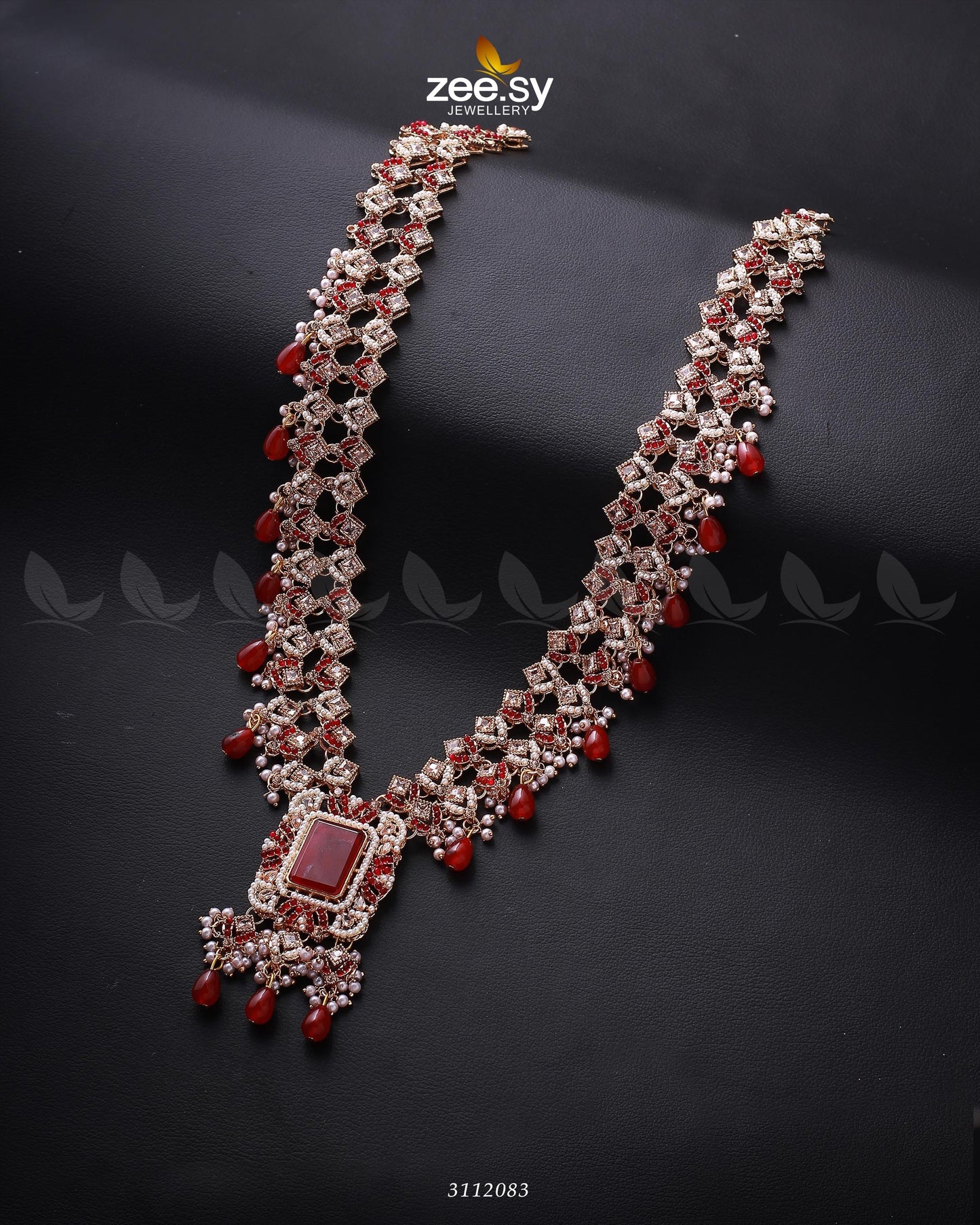 Burro's-Tail Long Malla Necklace Golden Red