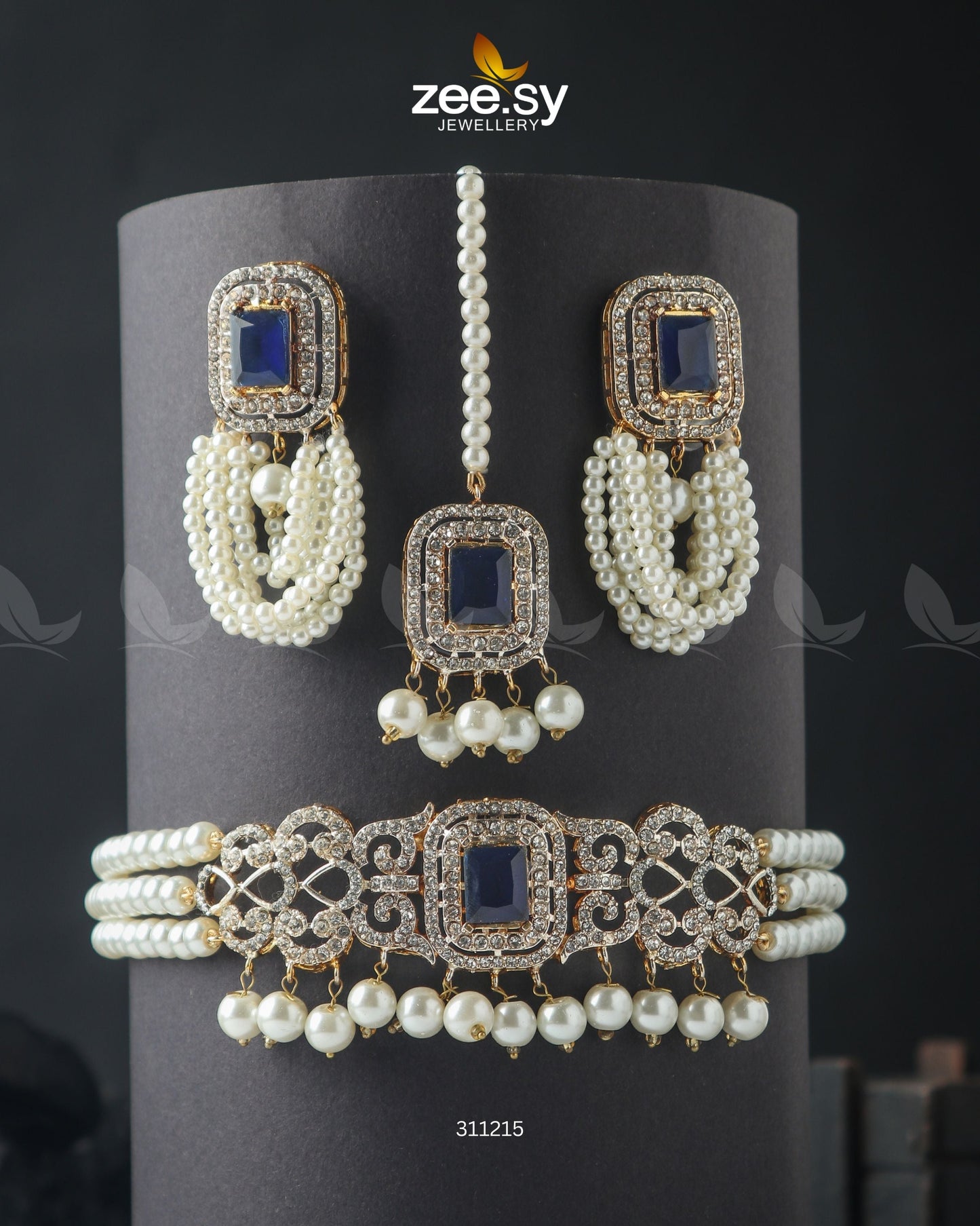 Marasim Choker Necklace Blue