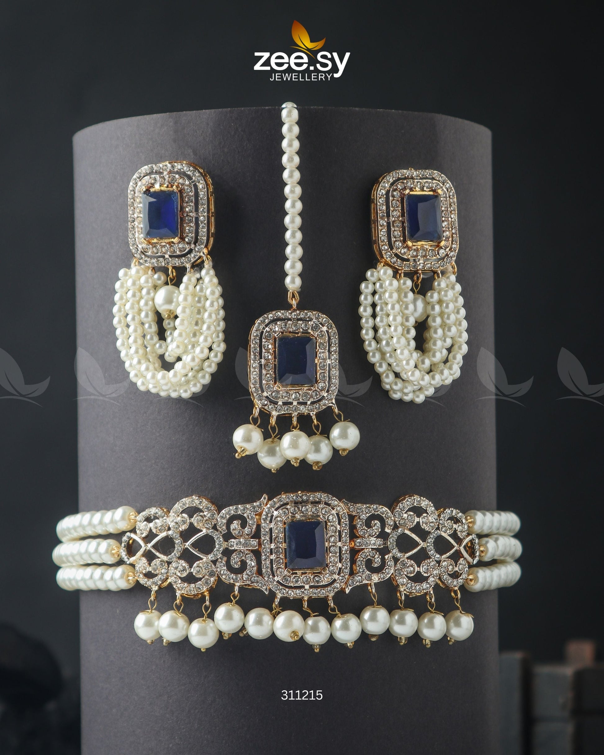 Marasim Choker Necklace Blue