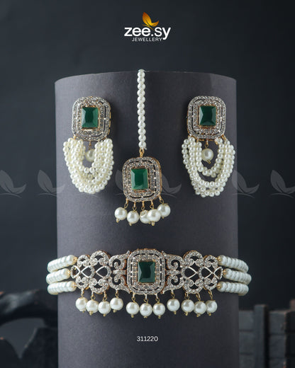 Marasim Choker Necklace Green