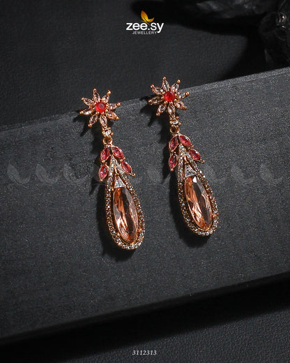 Rimsha's Earrings Champagne Ruby